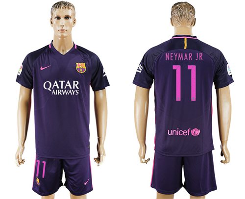 Barcelona #11 Neymar Jr Away Soccer Club Jersey