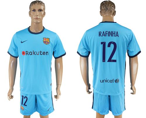 Barcelona #12 Rafinha Away Soccer Club Jersey Barcelona #12 Rafinha Away Soccer Club Jersey