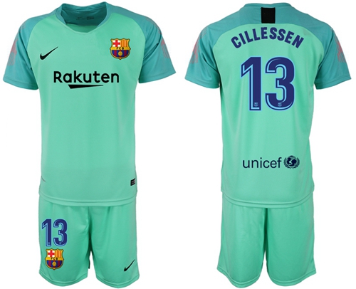 Barcelona #13 Cillessen Green Goalkeeper Soccer Club Jersey Barcelona #13 Cillessen Green Goalkeeper Soccer Club Jersey