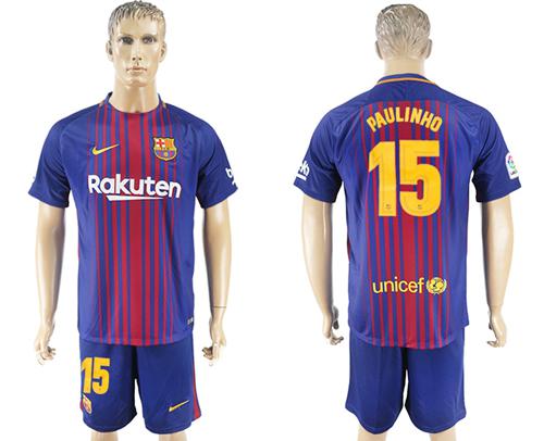 Barcelona #15 Paulinho Home Soccer Club Jersey Barcelona #15 Paulinho Home Soccer Club Jersey