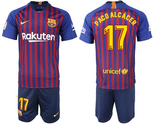 Barcelona #17 Paco Alcacer Home Soccer Club Jersey Barcelona #17 Paco Alcacer Home Soccer Club Jersey