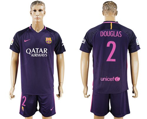 Barcelona #2 Douglas Away Soccer Club Jersey Barcelona #2 Douglas Away Soccer Club Jersey