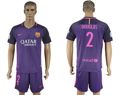 Barcelona #2 Douglas Away Soccer Club Jersey Barcelona #2 Douglas Away Soccer Club Jersey