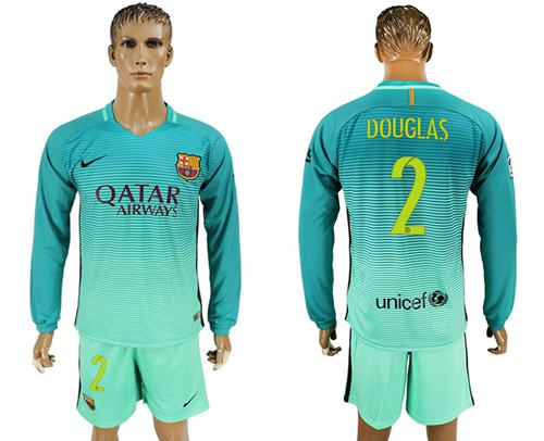 Barcelona #2 Douglas Sec Away Long Sleeves Soccer Club Jersey Barcelona #2 Douglas Sec Away Long Sleeves Soccer Club Jersey