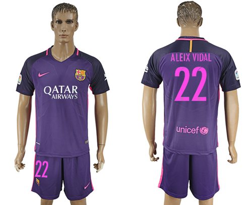 Barcelona #22 Aleix Vidal Away Soccer Club Jersey Barcelona #22 Aleix Vidal Away Soccer Club Jersey