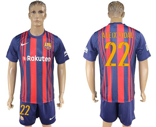 Barcelona #22 Aleix Vidal Home Soccer Club Jersey