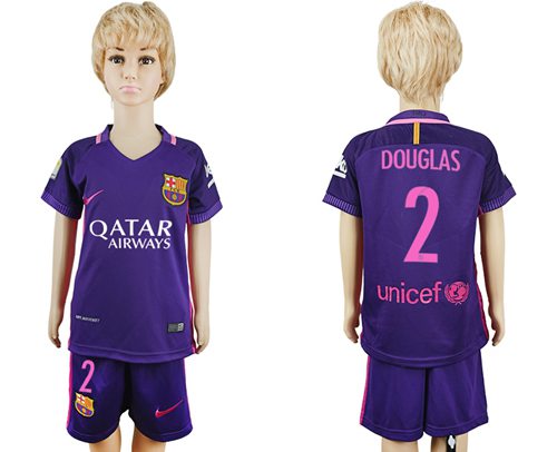 Barcelona #23 Umtiti Home Kid Soccer Club Jersey