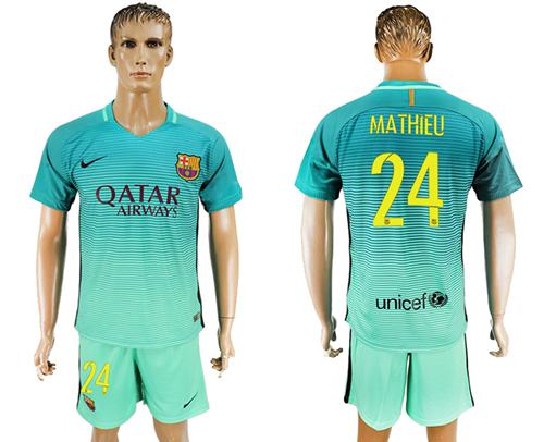 Barcelona #24 Mathieu Sec Away Soccer Club Jersey Barcelona #24 Mathieu Sec Away Soccer Club Jersey