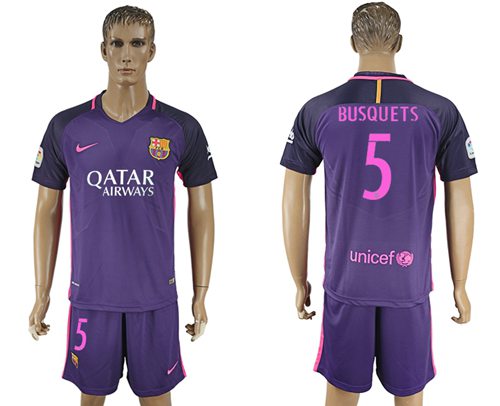 Barcelona #5 Busquets Away Soccer Club Jersey
