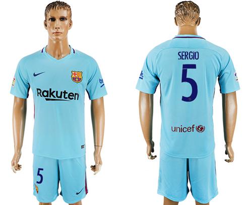 Barcelona #5 Sergio Away Soccer Club Jersey