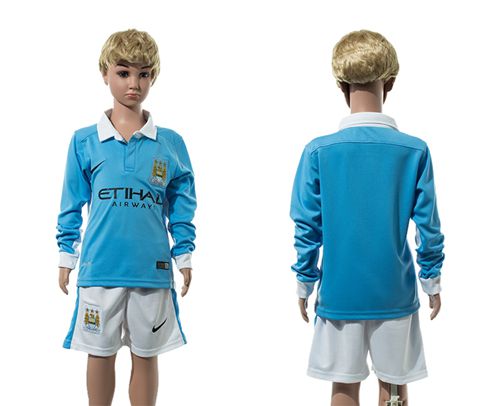 Barcelona #5 Sergio Home Long Sleeves Kid Soccer Club Jersey