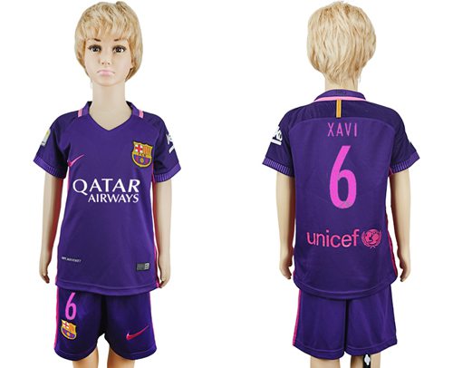 Barcelona #6 Xavi Away Kid Soccer Club Jersey Barcelona #6 Xavi Away Kid Soccer Club Jersey