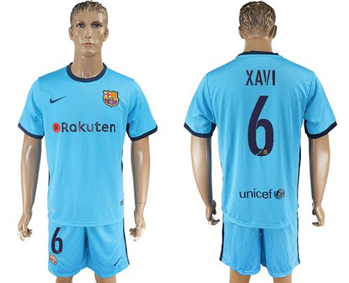 Barcelona #6 Xavi Away Soccer Club Jersey Barcelona #6 Xavi Away Soccer Club Jersey