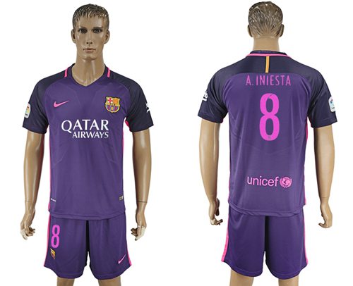 Barcelona #8 A.Iniesta Away Soccer Club Jersey Barcelona #8 A.Iniesta Away Soccer Club Jersey