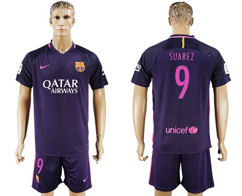 Barcelona #9 Suarez Away Soccer Club Jersey Barcelona #9 Suarez Away Soccer Club Jersey