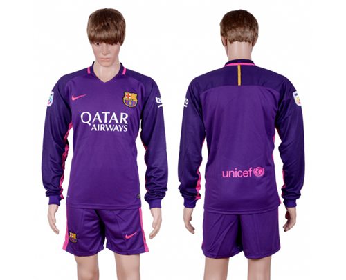 Barcelona Blank Away Long Sleeves Soccer Club Jersey Barcelona Blank Away Long Sleeves Soccer Club Jersey