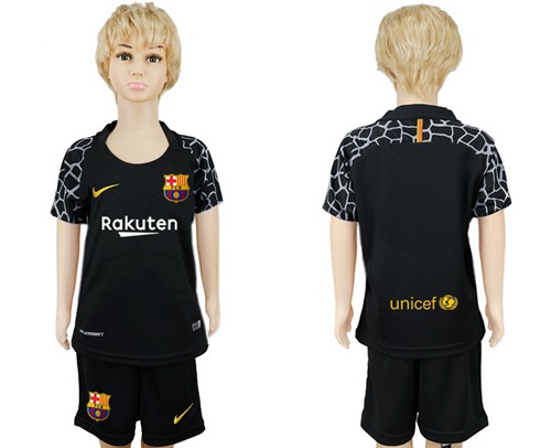 Barcelona Blank Black Goalkeeper Kid Soccer Club Jersey Barcelona Blank Black Goalkeeper Kid Soccer Club Jersey