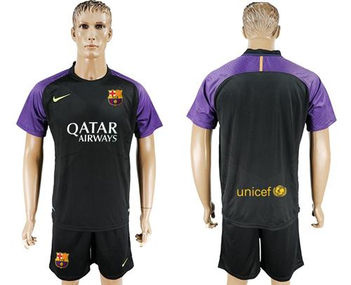 Barcelona Blank Black Goalkeeper Soccer Club Jersey Barcelona Blank Black Goalkeeper Soccer Club Jersey