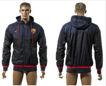 Barcelona Blank Dark Blue Soccer Coat