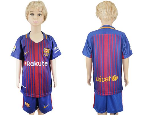 Barcelona Blank Home Kid Soccer Club Jersey Barcelona Blank Home Kid Soccer Club Jersey