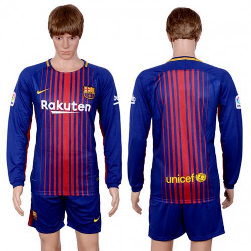 Barcelona Blank Home Long Sleeves Soccer Club Jersey Barcelona Blank Home Long Sleeves Soccer Club Jersey