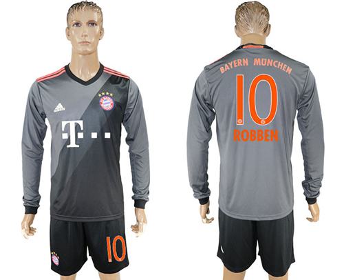 Bayern Munchen #10 Robben Away Long Sleeves Soccer Club Jersey Bayern Munchen #10 Robben Away Long Sleeves Soccer Club Jersey