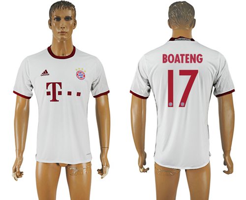 Bayern Munchen #17 Boateng White Soccer Club Jersey Bayern Munchen #17 Boateng White Soccer Club Jersey