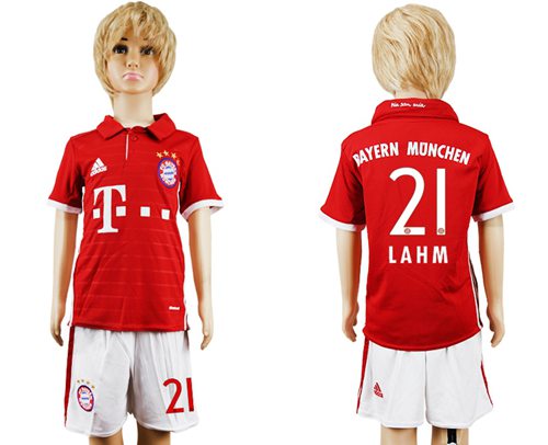 Bayern Munchen #21 Lahm Home Kid Soccer Club Jersey