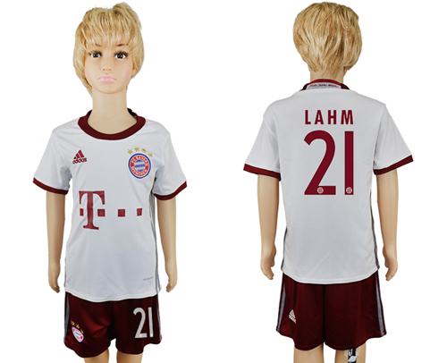Bayern Munchen #21 Lahm SEC Away Kid Soccer Club Jersey
