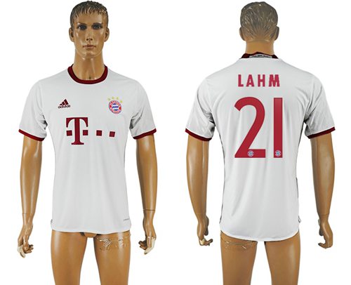 Bayern Munchen #21 Lahm White Soccer Club Jersey
