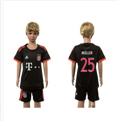 Bayern Munchen #25 Muller SEC Away Kid Soccer Club Jersey