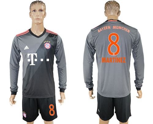 Bayern Munchen #8 Martinez Away Long Sleeves Soccer Club Jersey Bayern Munchen #8 Martinez Away Long Sleeves Soccer Club Jersey