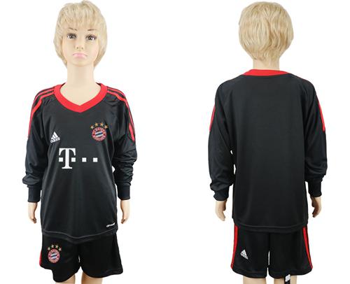 Bayern Munchen Blank Black Goalkeeper Long Sleeves Kid Soccer Club Jersey Bayern Munchen Blank Black Goalkeeper Long Sleeves Kid Soccer Club Jersey
