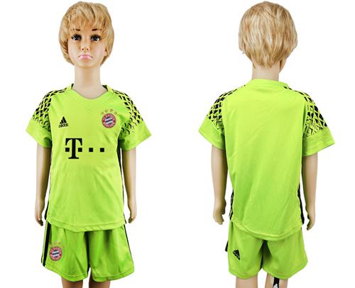 Bayern Munchen Blank Shiny Green Goalkeeper Kid Soccer Club Jersey Bayern Munchen Blank Shiny Green Goalkeeper Kid Soccer Club Jersey