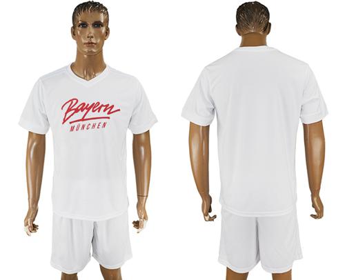 Bayern Munchen Blank White Soccer Club T-Shirt_1 Bayern Munchen Blank White Soccer Club T-Shirt_1