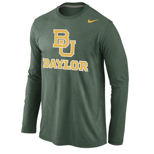 Baylor Bears Nike Logo Cotton Long Sleeves T-Shirt Green