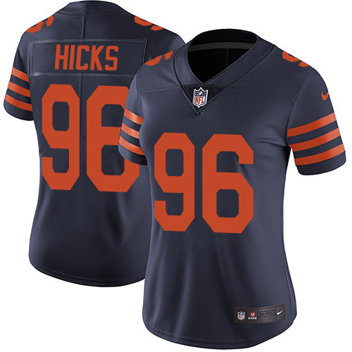 Bears #96 Akiem Hicks Navy Blue Alternate Women's Stitched Football Vapor Untouchable Limited Jersey Bears #96 Akiem Hicks Navy Blue Alternate Women's Stitched Football Vapor Untouchable Limited Jersey
