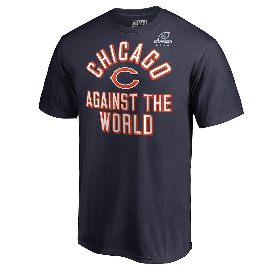 Bears Navy 2018 NFL Playoffs Against The World Men's T-Shirt Bears Navy 2018 NFL Playoffs Against The World Men's T-Shirt