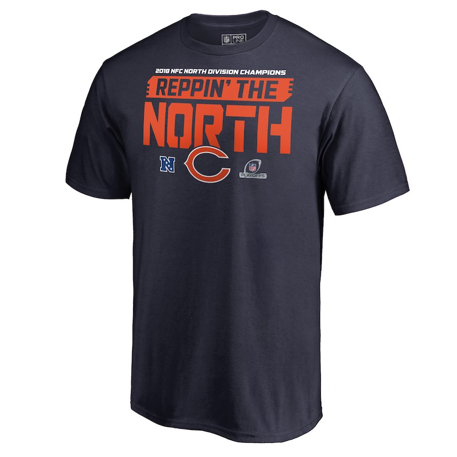 Bears Navy 2018 NFL Playoffs Reppin' The North Men's T-Shirt Bears Navy 2018 NFL Playoffs Reppin' The North Men's T-Shirt