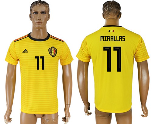 Belgium #11 Mirallas Away Soccer Country Jersey Belgium #11 Mirallas Away Soccer Country Jersey