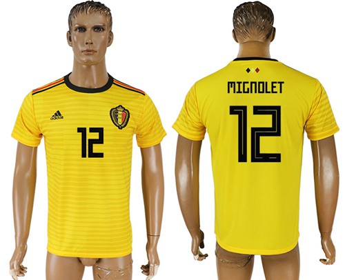 Belgium #12 Mignolet Away Soccer Country Jersey Belgium #12 Mignolet Away Soccer Country Jersey
