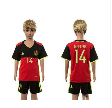 Belgium #15 Denayer Red Home Kid Soccer Country Jersey-4873 Belgium #15 Denayer Red Home Kid Soccer Country Jersey-4873