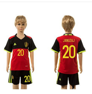Belgium #20 Januzaj Red Home Kid Soccer Country Jersey