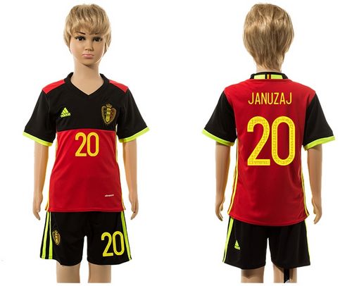 Belgium #20 Januzaj Red Home Kid Soccer Country Jersey