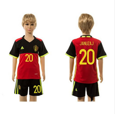 Belgium #20 Januzaj Red Home Kid Soccer Country Jersey