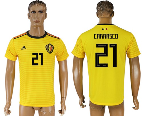 Belgium #21 Carrasco Away Soccer Country Jersey Belgium #21 Carrasco Away Soccer Country Jersey