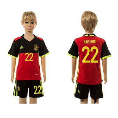 Belgium #22 Batshuayi Red Home Kid Soccer Country Jersey
