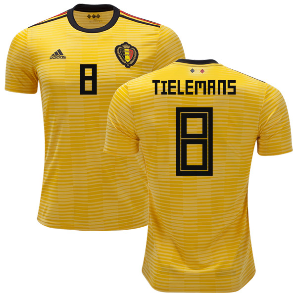 Belgium #8 Tielemans Away Soccer Country Jersey Belgium #8 Tielemans Away Soccer Country Jersey