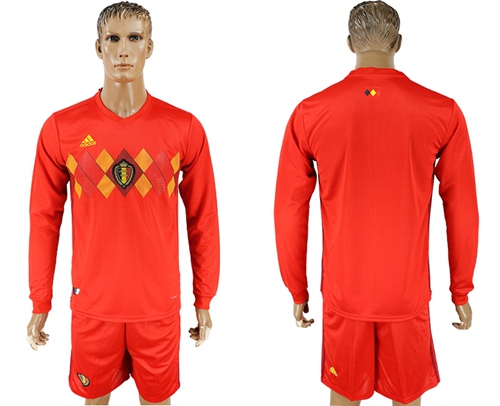Belgium Blank Red Home Long Sleeves Soccer Country Jersey Belgium Blank Red Home Long Sleeves Soccer Country Jersey