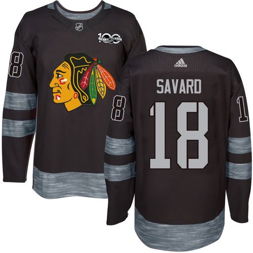 Blackhawks #18 Denis Savard Black 1917-2017 100th Anniversary Stitched NHL Jersey Blackhawks #18 Denis Savard Black 1917-2017 100th Anniversary Stitched NHL Jersey